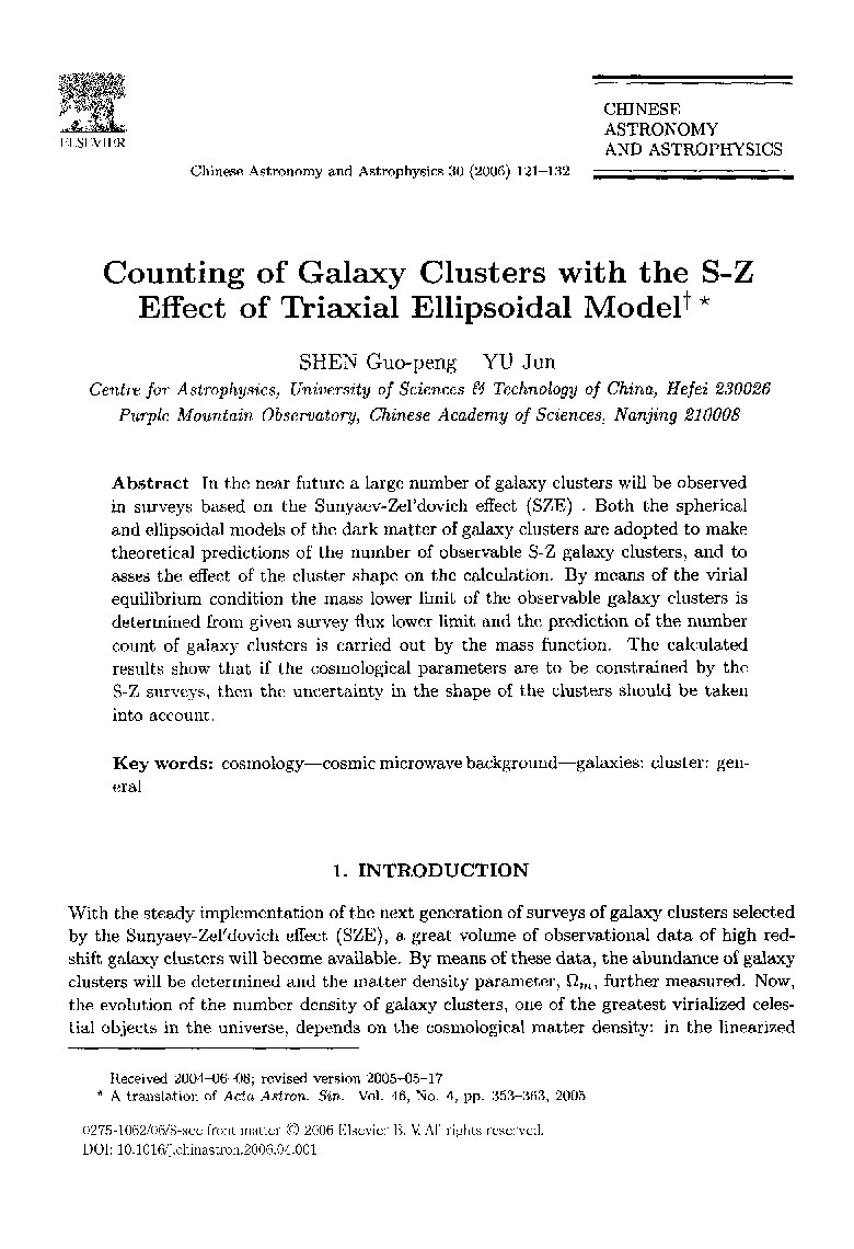 Counting of galaxy clusters with the S-Z effect of triaxial ellipsoidal model *
