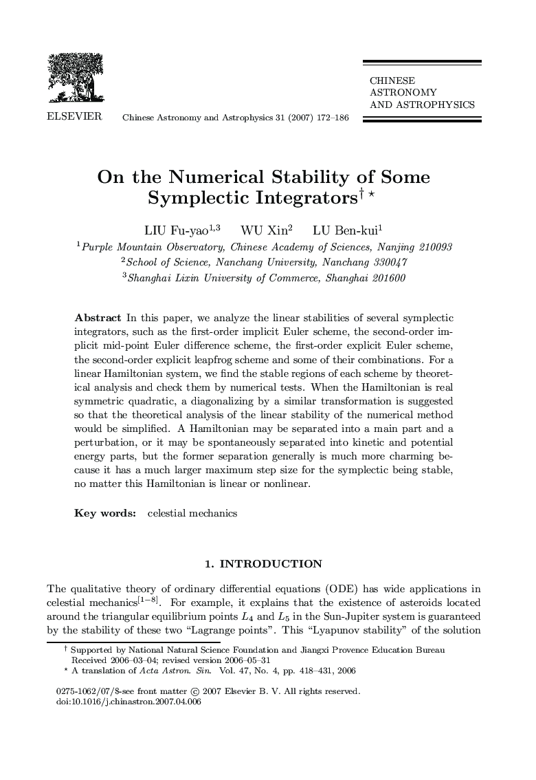 On the Numerical Stability of Some Symplectic Integrators