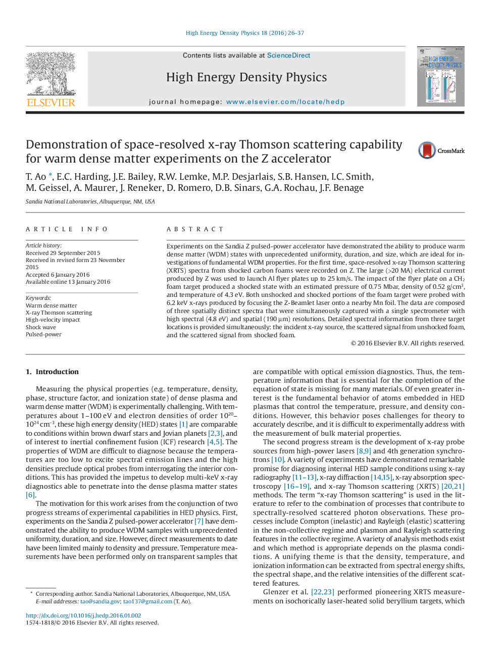 Demonstration of space-resolved x-ray Thomson scattering capability for warm dense matter experiments on the Z accelerator