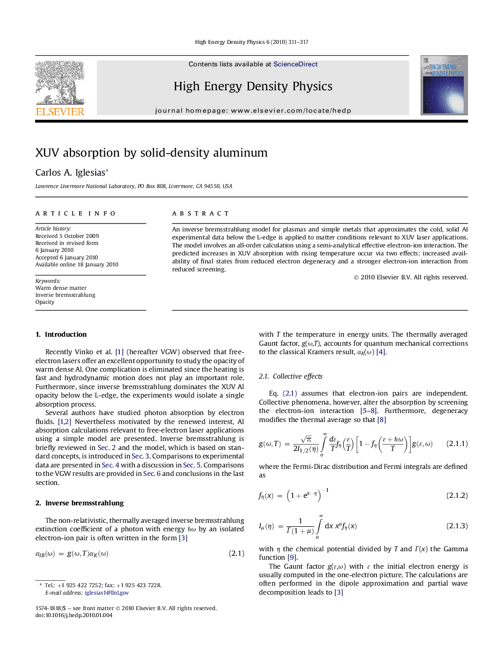 XUV absorption by solid-density aluminum