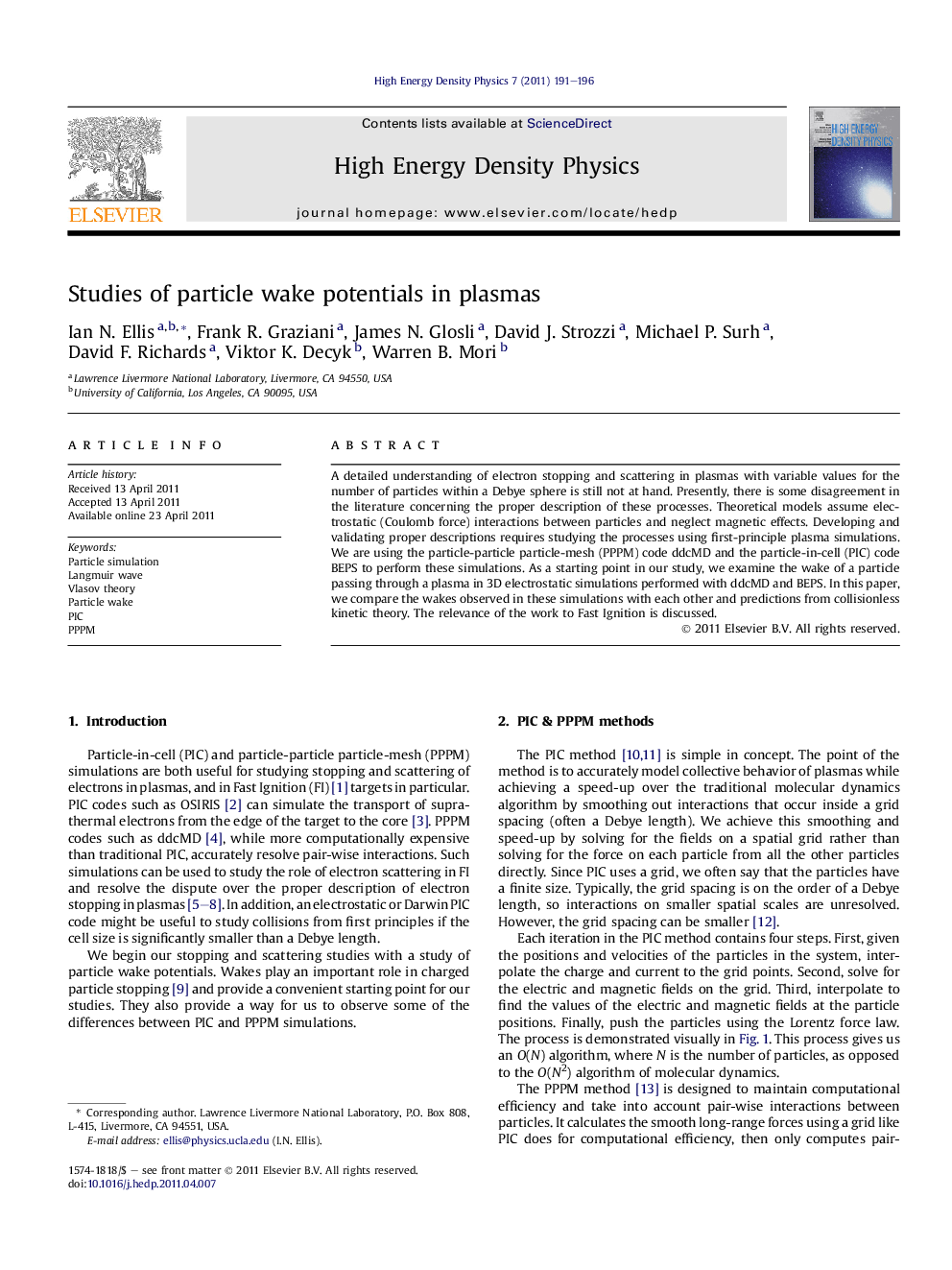 Studies of particle wake potentials in plasmas