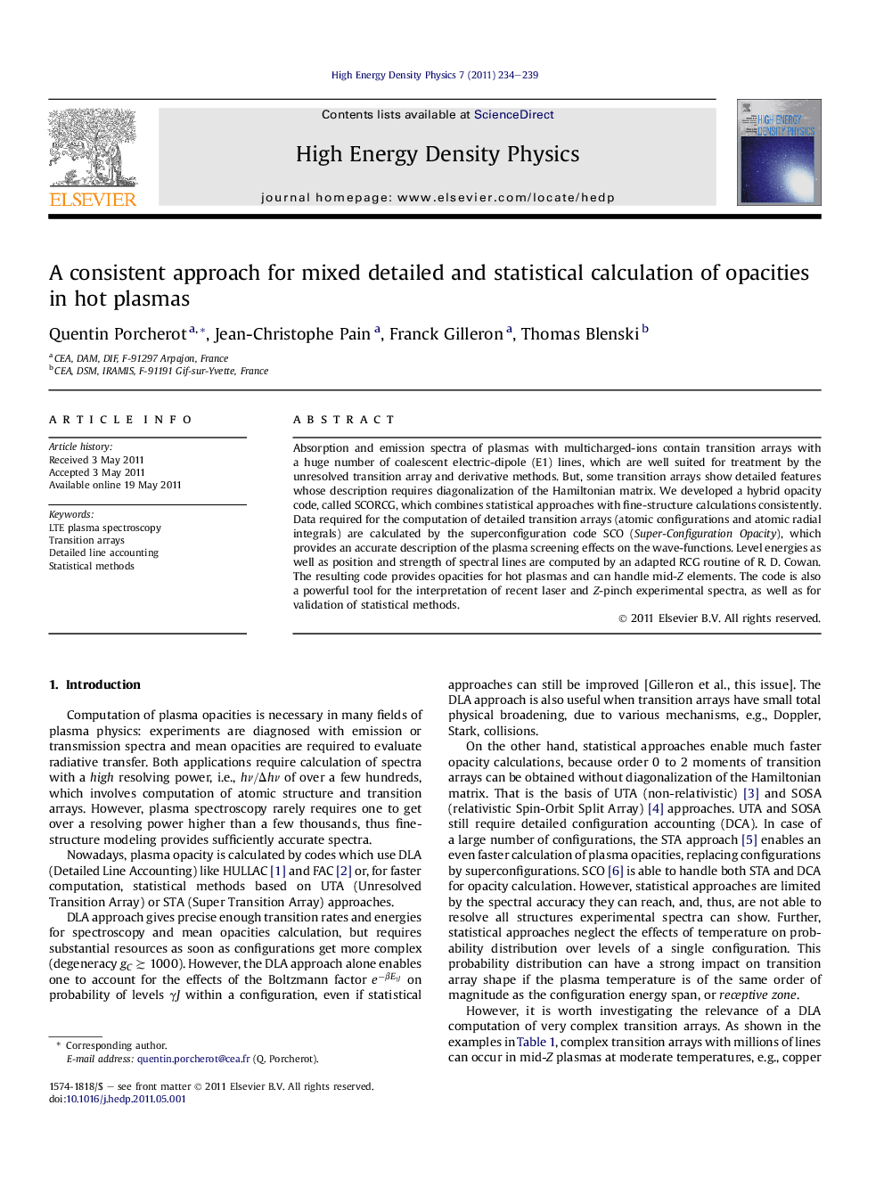 A consistent approach for mixed detailed and statistical calculation of opacities in hot plasmas