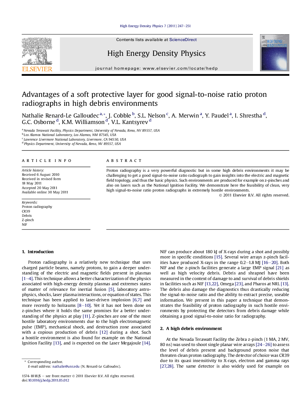 Advantages of a soft protective layer for good signal-to-noise ratio proton radiographs in high debris environments