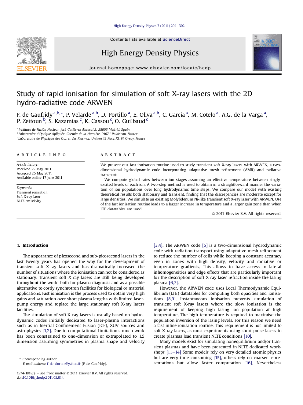 Study of rapid ionisation for simulation of soft X-ray lasers with the 2D hydro-radiative code ARWEN