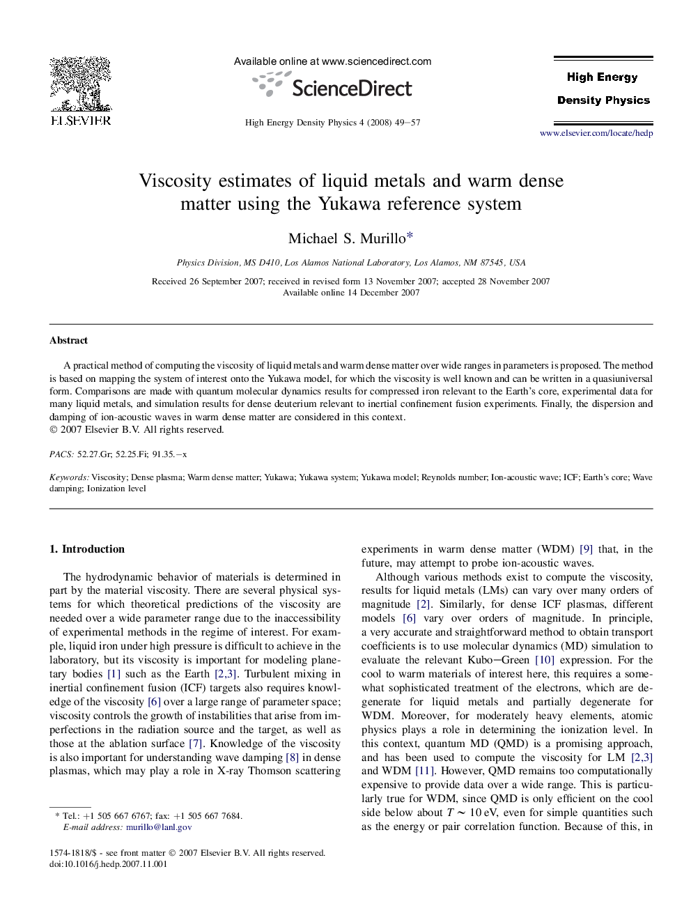 Viscosity estimates of liquid metals and warm dense matter using the Yukawa reference system