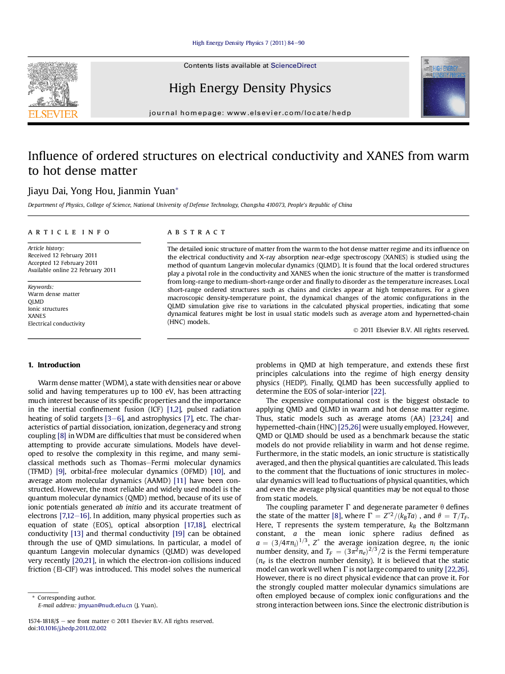 Influence of ordered structures on electrical conductivity and XANES from warm to hot dense matter