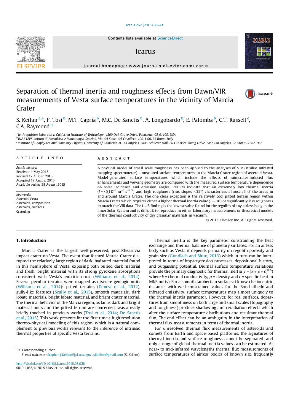 Separation of thermal inertia and roughness effects from Dawn/VIR measurements of Vesta surface temperatures in the vicinity of Marcia Crater