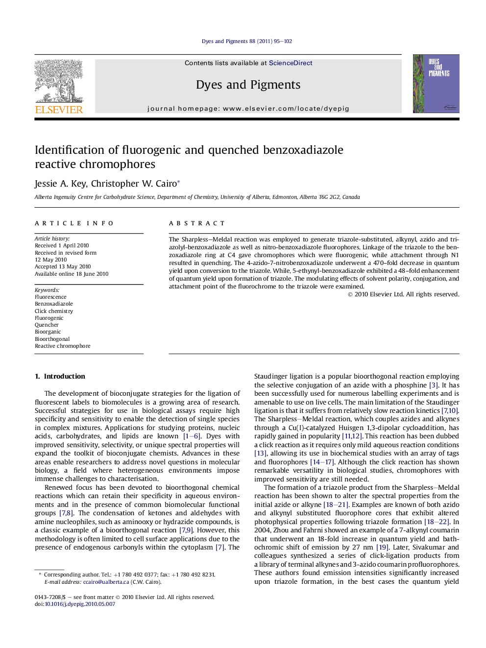 Identification of fluorogenic and quenched benzoxadiazole reactive chromophores