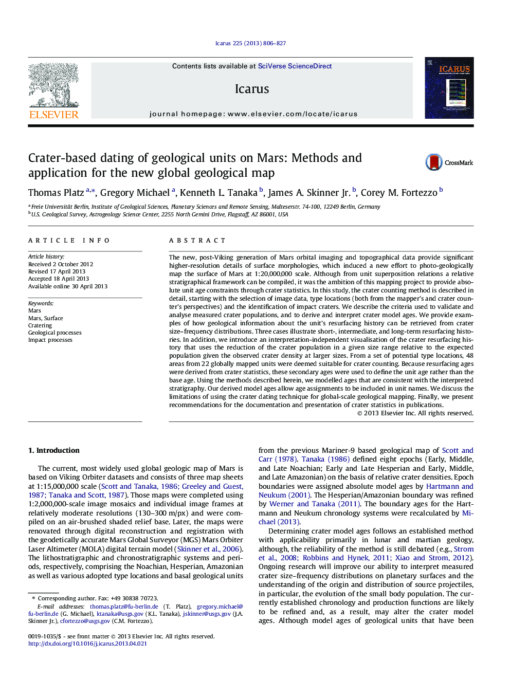 Crater-based dating of geological units on Mars: Methods and application for the new global geological map