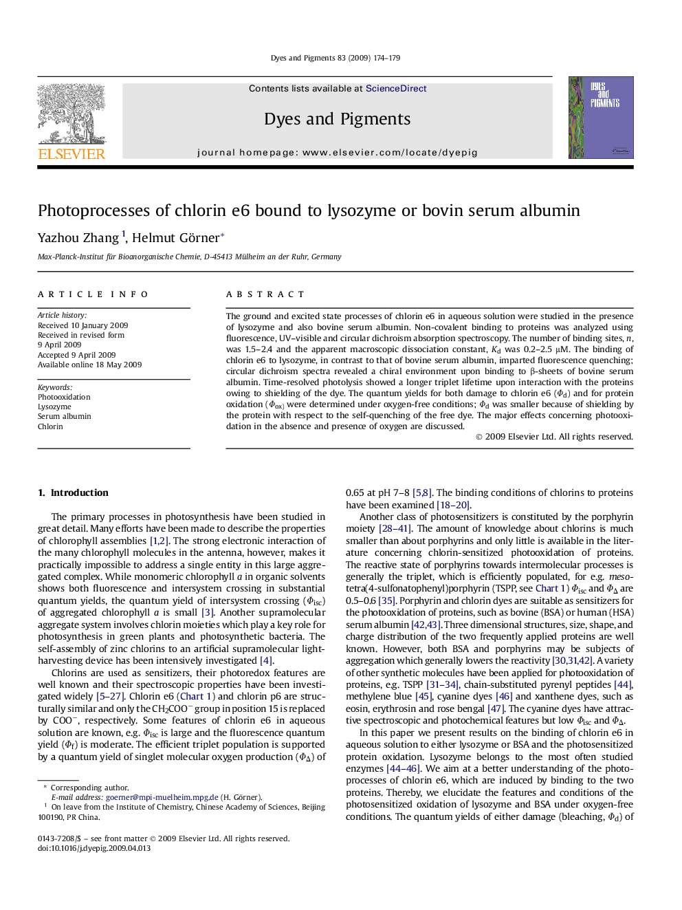 Photoprocesses of chlorin e6 bound to lysozyme or bovin serum albumin