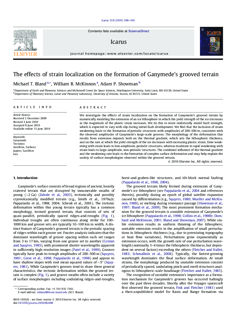 The effects of strain localization on the formation of Ganymede’s grooved terrain