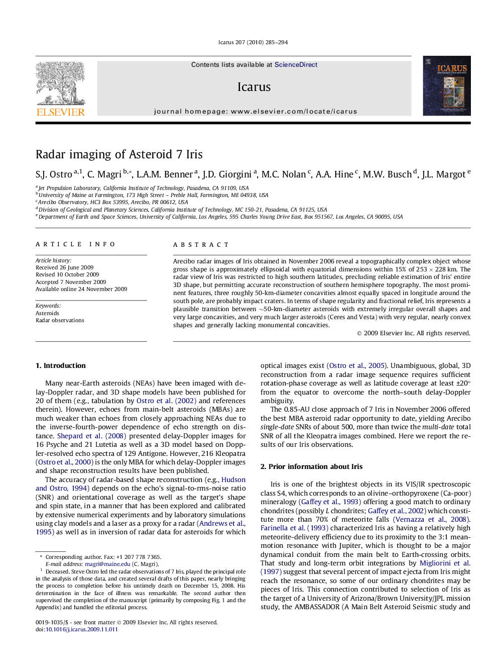 Radar imaging of Asteroid 7 Iris