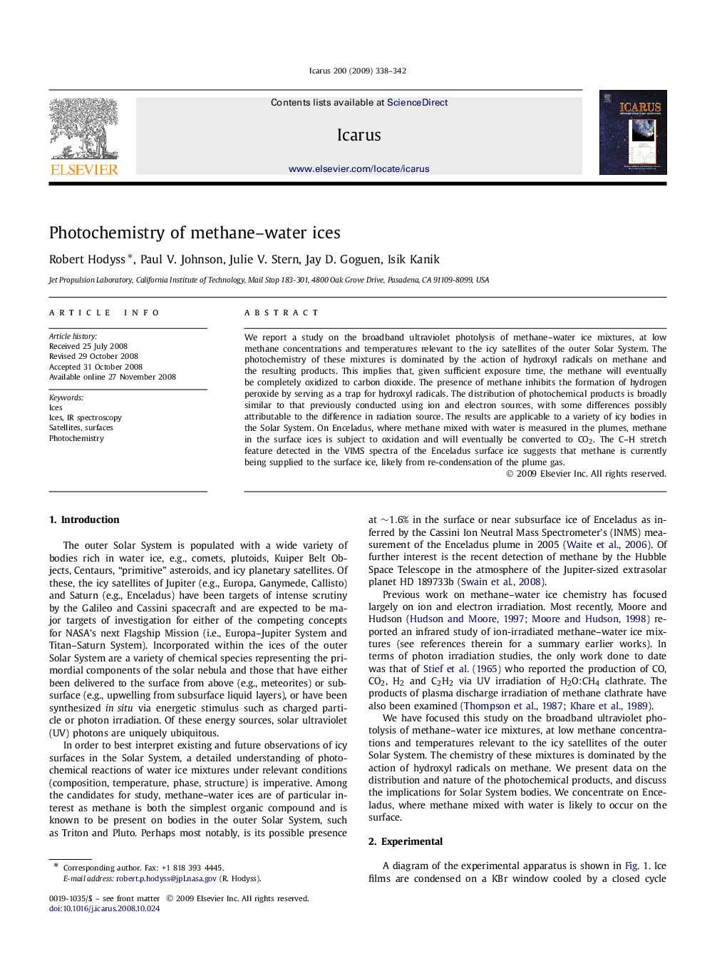 Photochemistry of methane–water ices