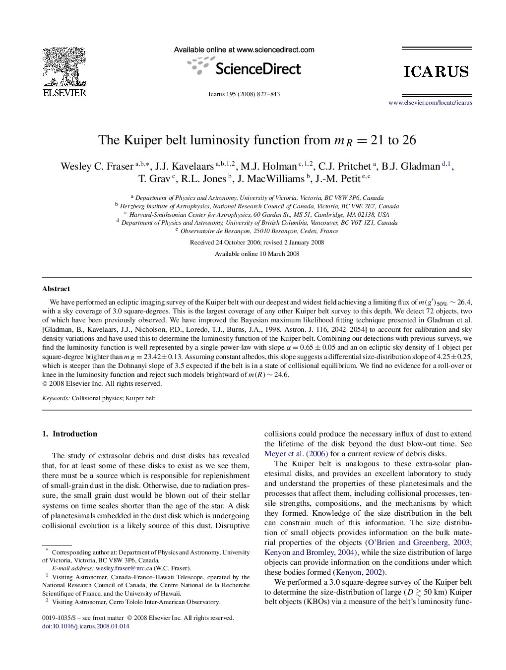 The Kuiper belt luminosity function from mR=21 to 26