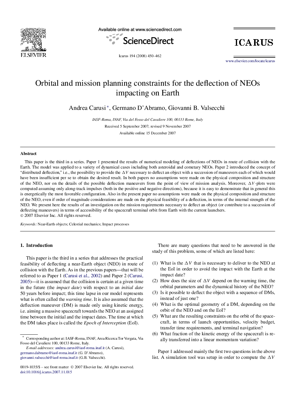 Orbital and mission planning constraints for the deflection of NEOs impacting on Earth