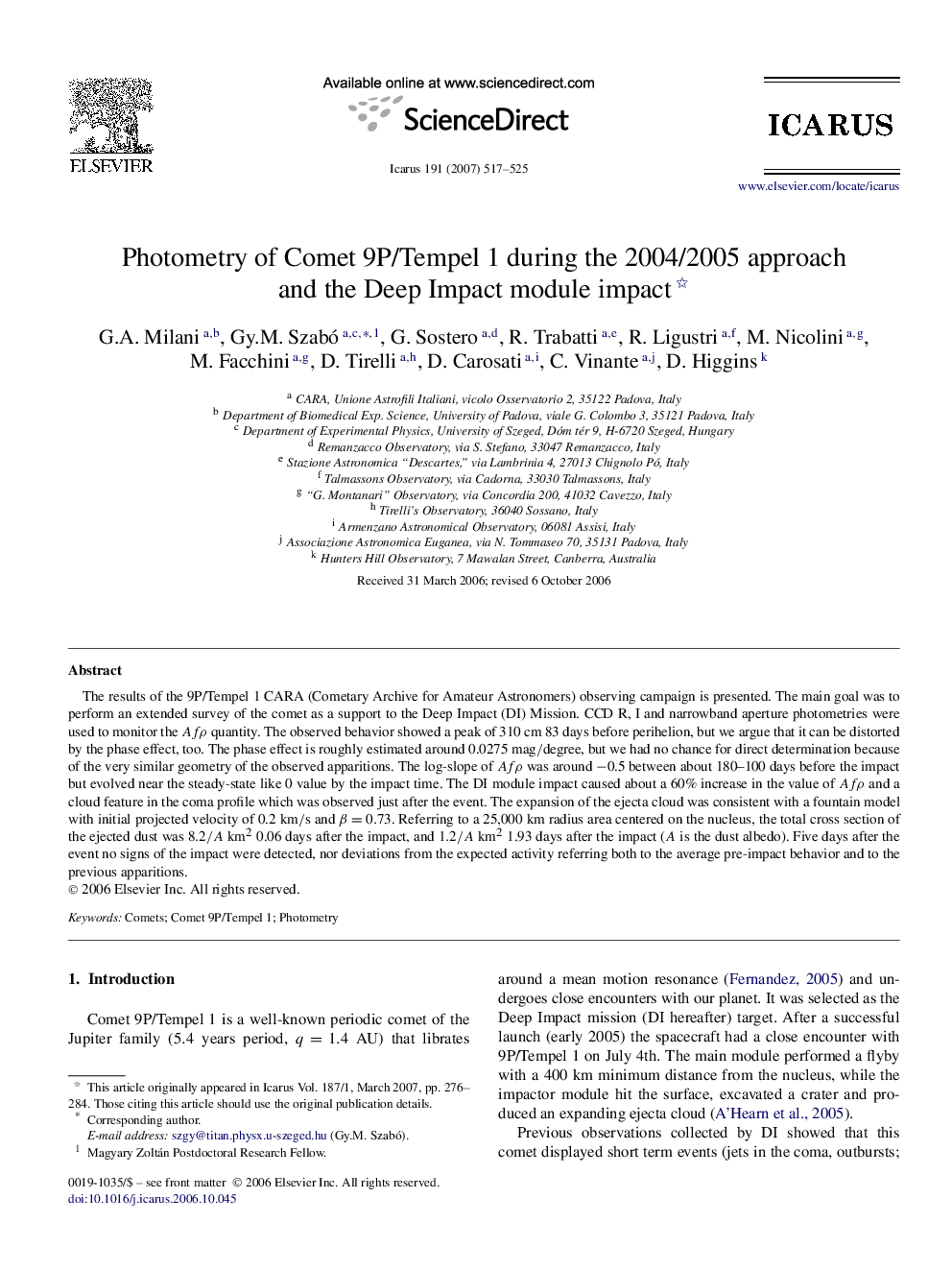 Photometry of Comet 9P/Tempel 1 during the 2004/2005 approach and the Deep Impact module impact