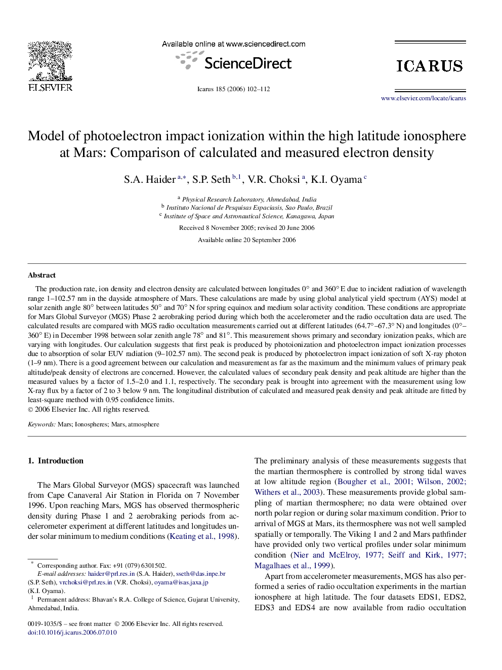 Model of photoelectron impact ionization within the high latitude ionosphere at Mars: Comparison of calculated and measured electron density