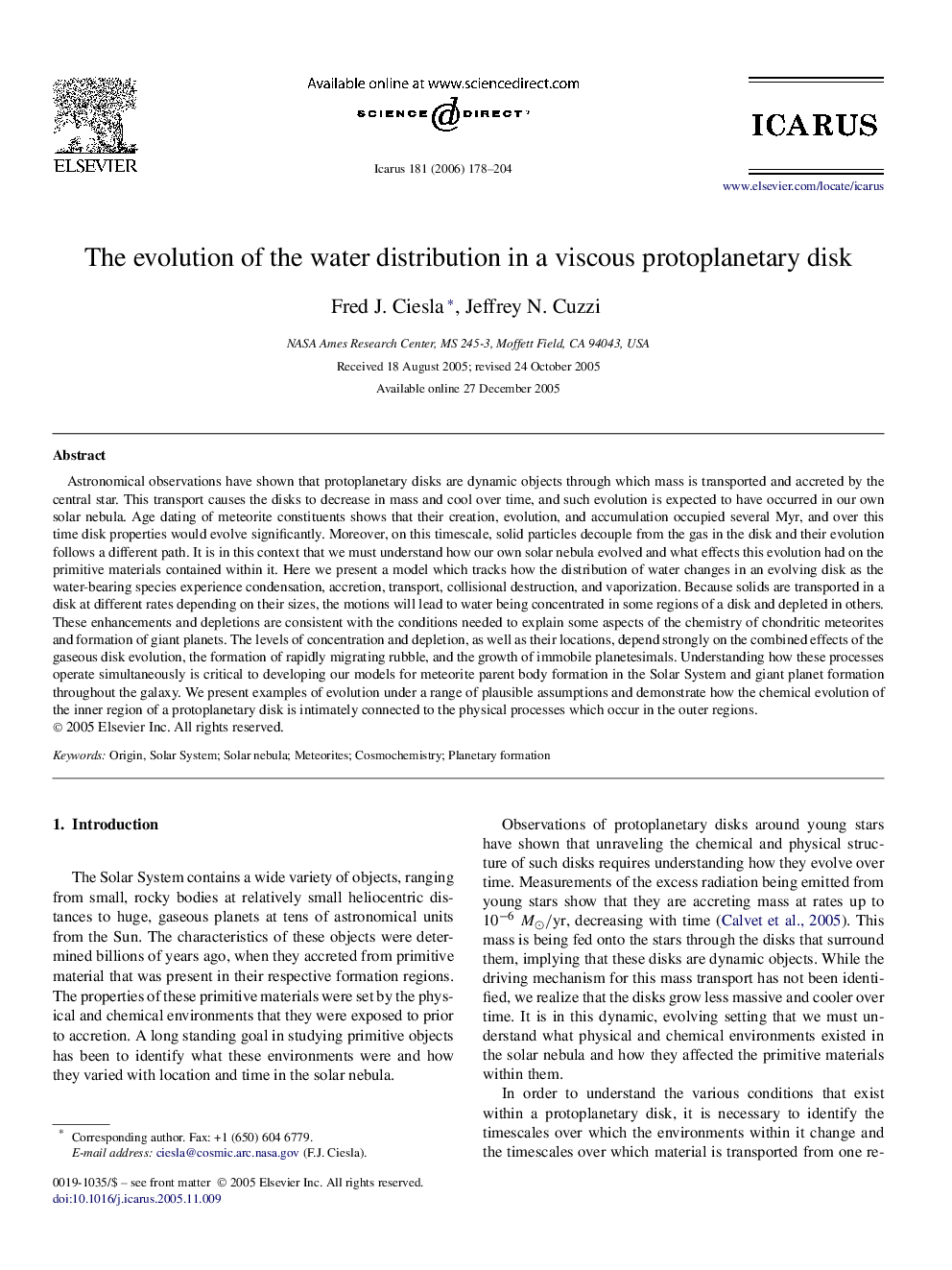 The evolution of the water distribution in a viscous protoplanetary disk