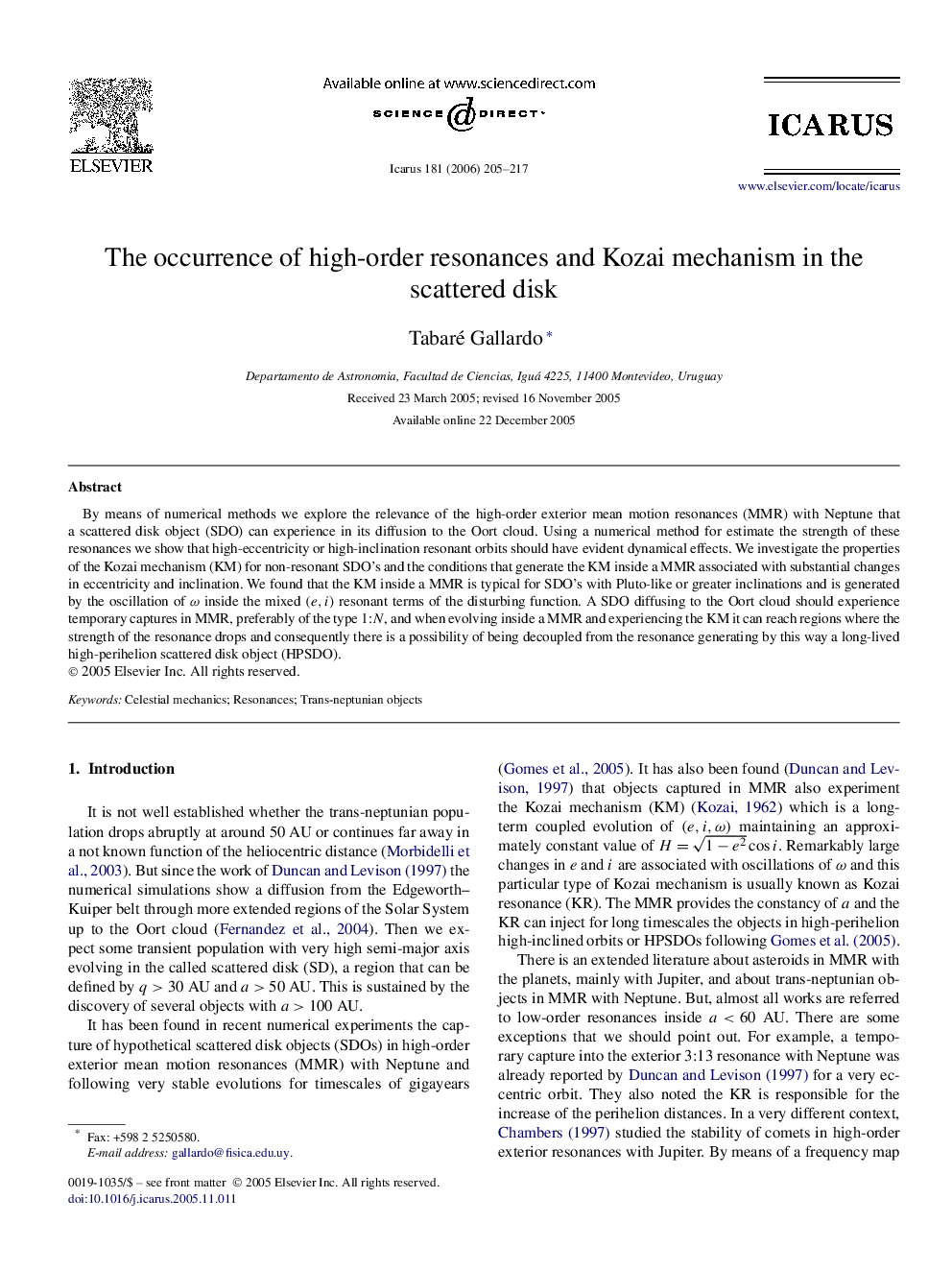 The occurrence of high-order resonances and Kozai mechanism in the scattered disk