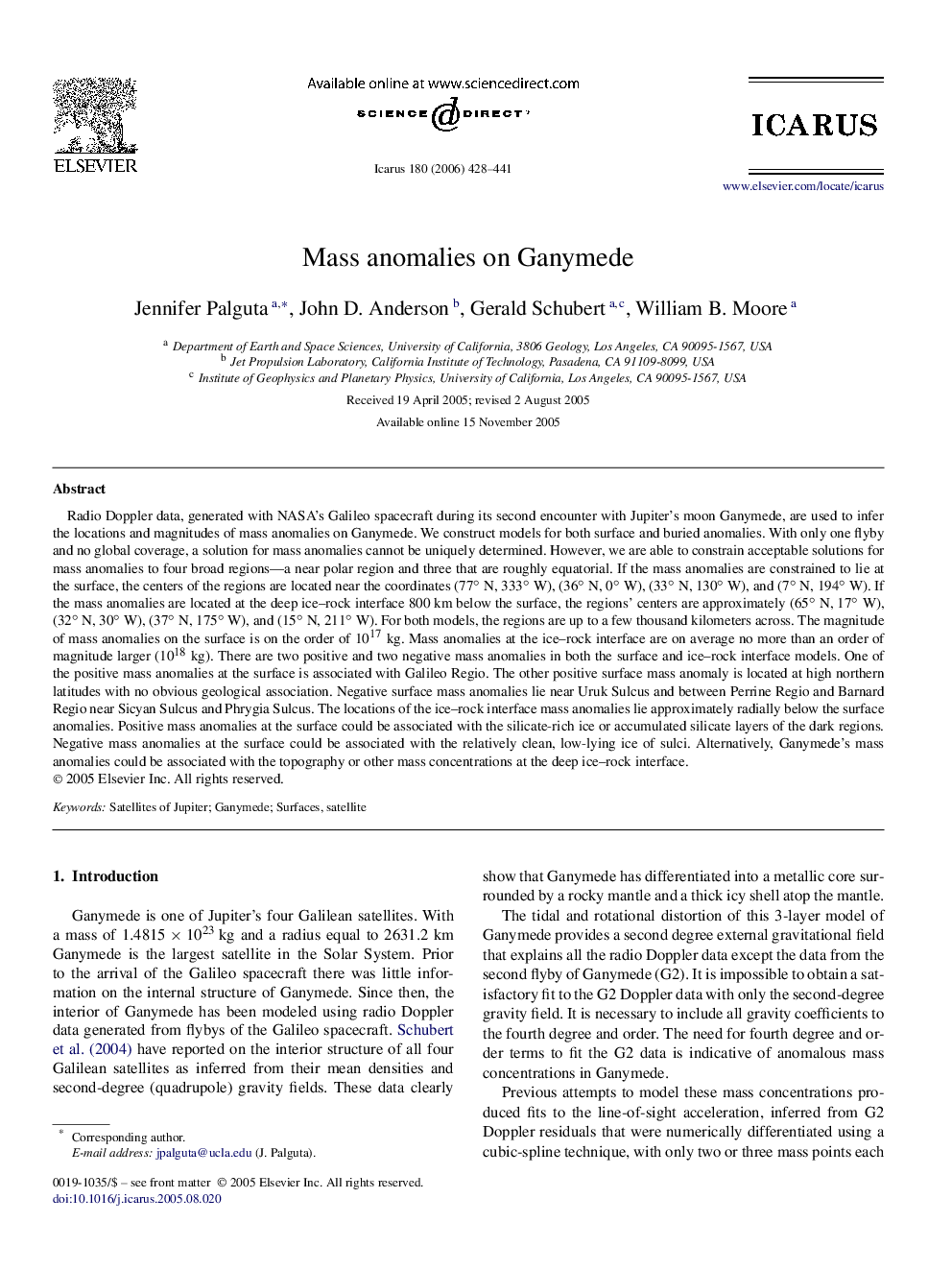 Mass anomalies on Ganymede