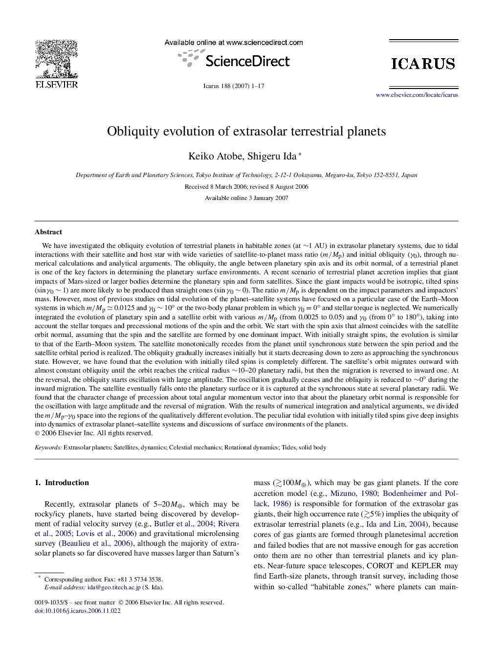 Obliquity evolution of extrasolar terrestrial planets