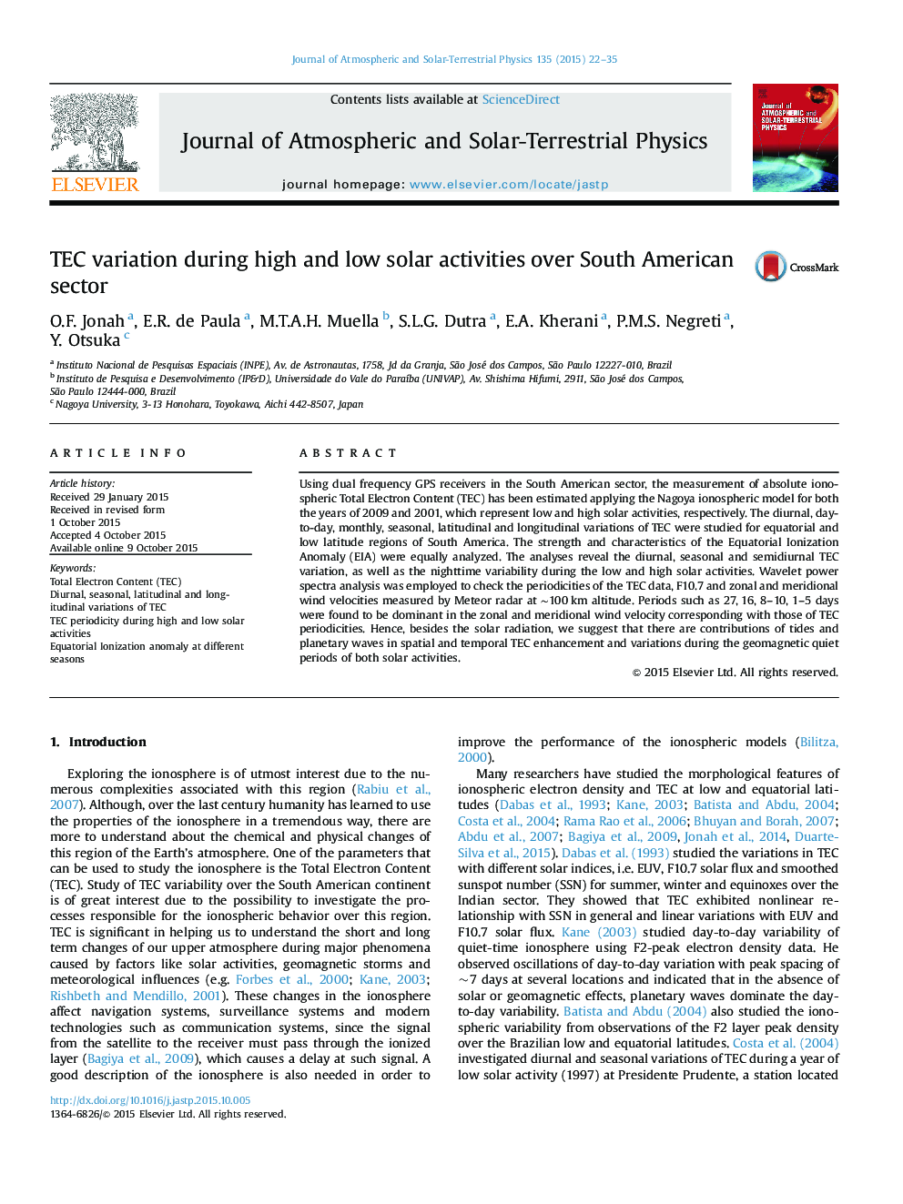TEC variation during high and low solar activities over South American sector
