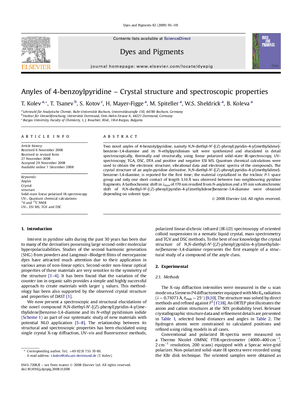 Anyles of 4-benzoylpyridine – Crystal structure and spectroscopic properties