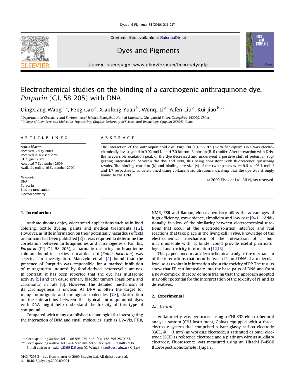 Electrochemical studies on the binding of a carcinogenic anthraquinone dye, Purpurin (C.I. 58 205) with DNA