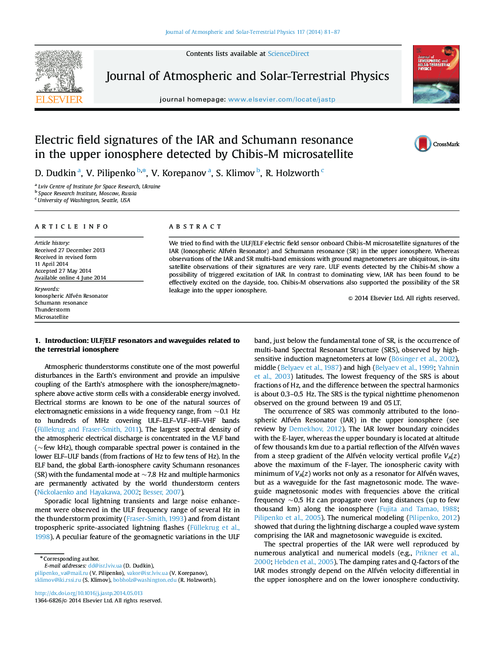 Electric field signatures of the IAR and Schumann resonance in the upper ionosphere detected by Chibis-M microsatellite