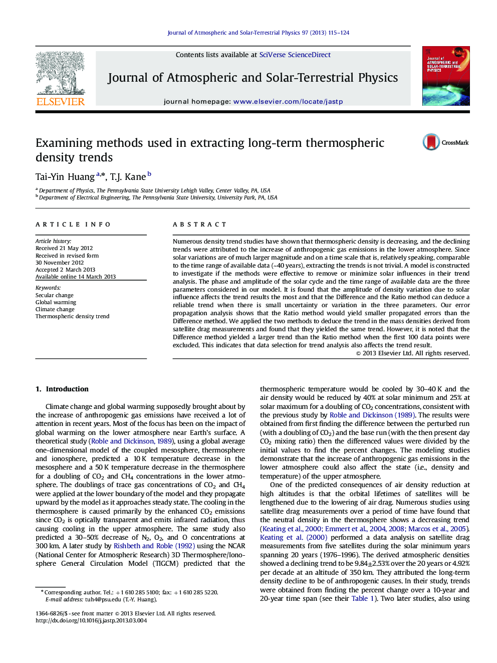 Examining methods used in extracting long-term thermospheric density trends