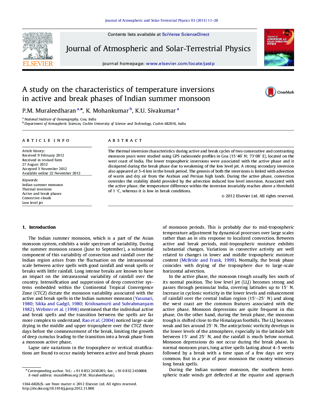 A study on the characteristics of temperature inversions in active and break phases of Indian summer monsoon