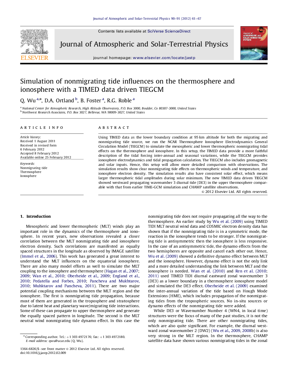 Simulation of nonmigrating tide influences on the thermosphere and ionosphere with a TIMED data driven TIEGCM