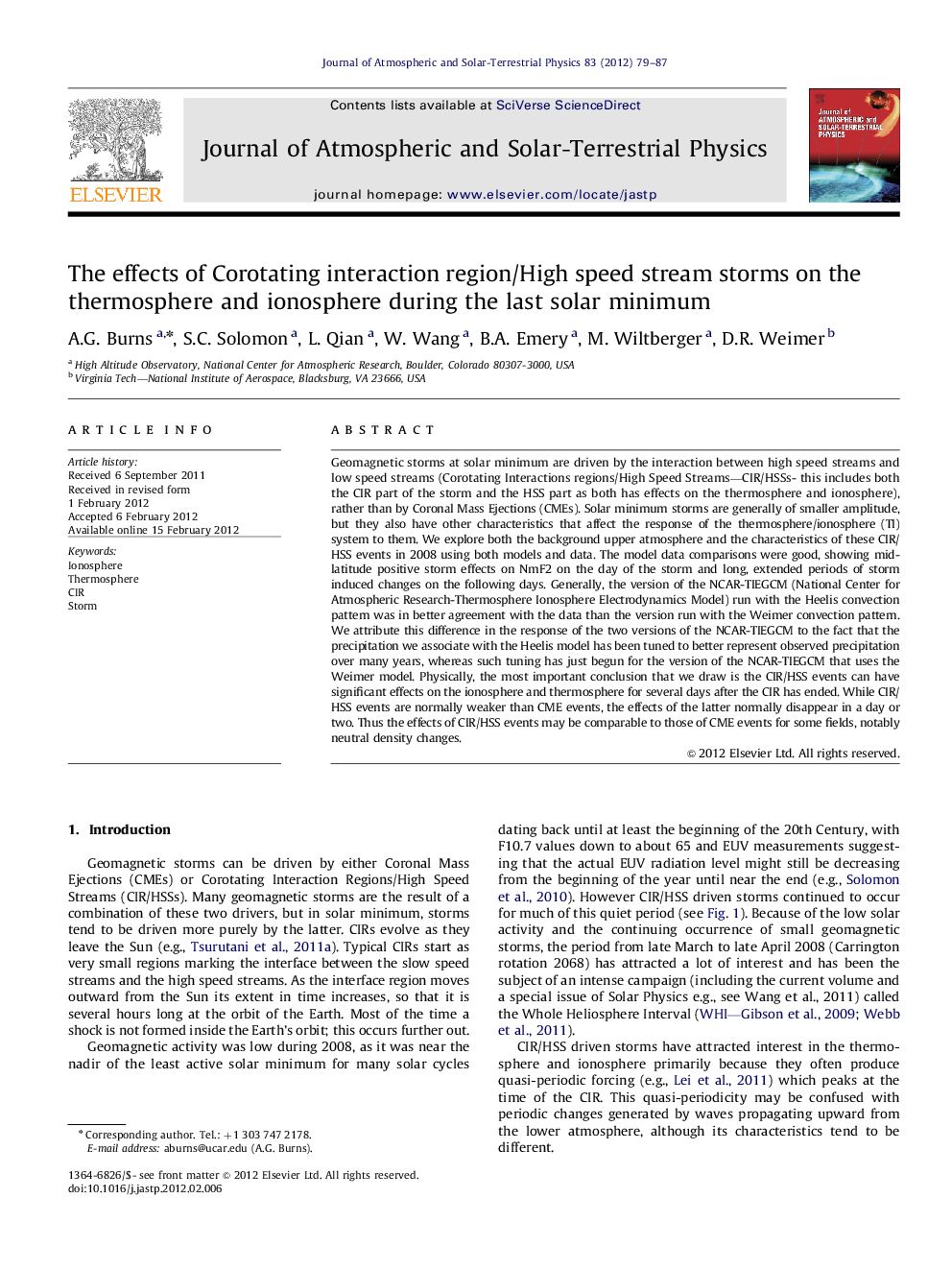 The effects of Corotating interaction region/High speed stream storms on the thermosphere and ionosphere during the last solar minimum