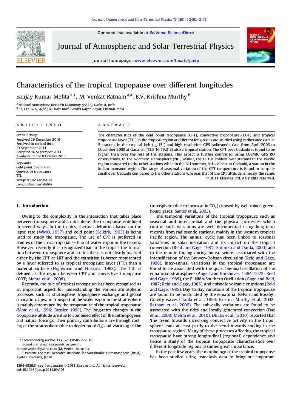 Characteristics of the tropical tropopause over different longitudes