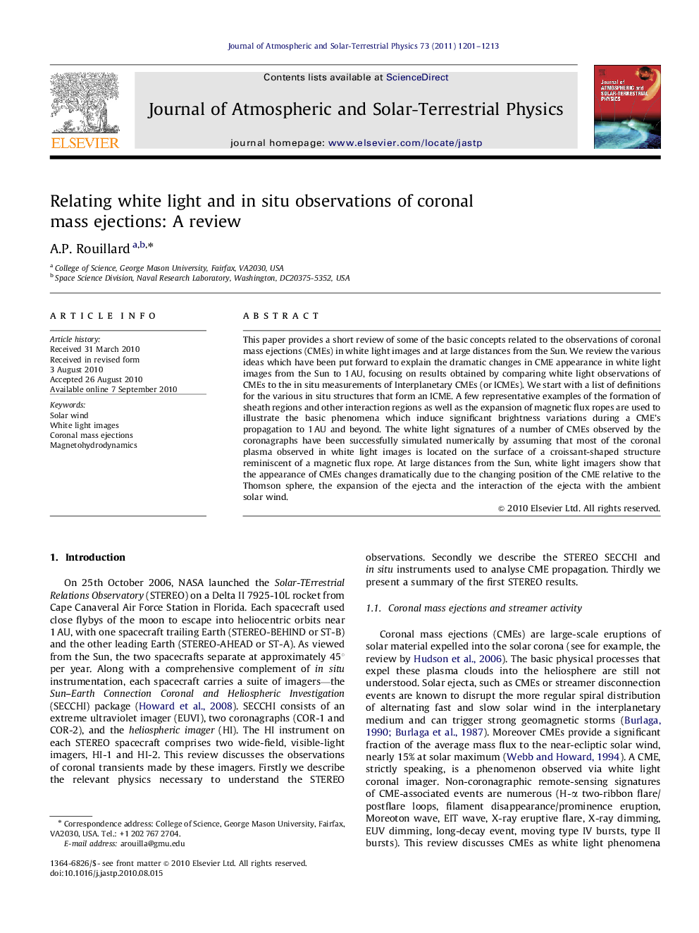 Relating white light and in situ observations of coronal mass ejections: A review