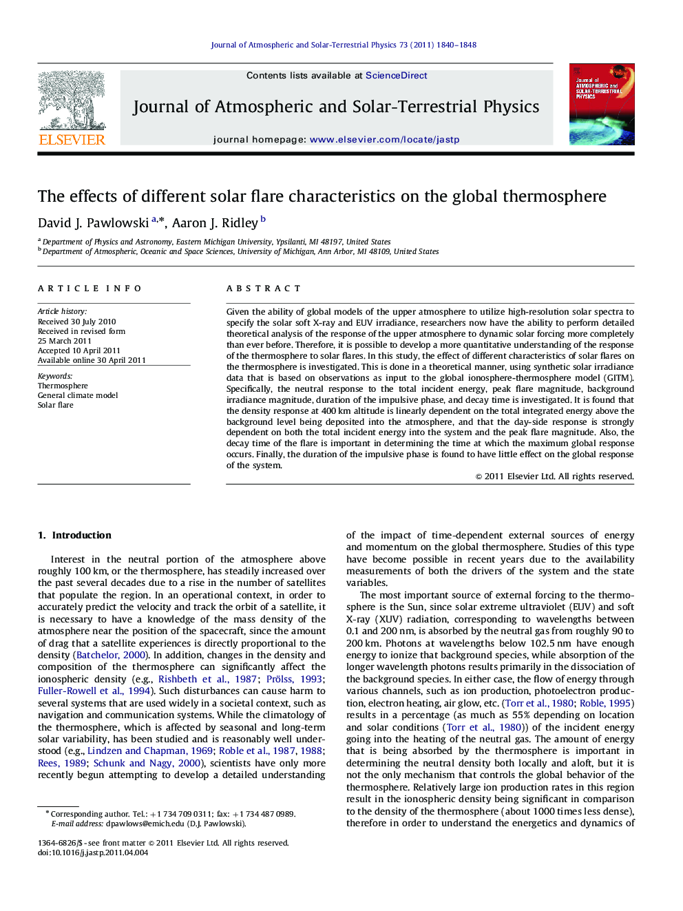 The effects of different solar flare characteristics on the global thermosphere