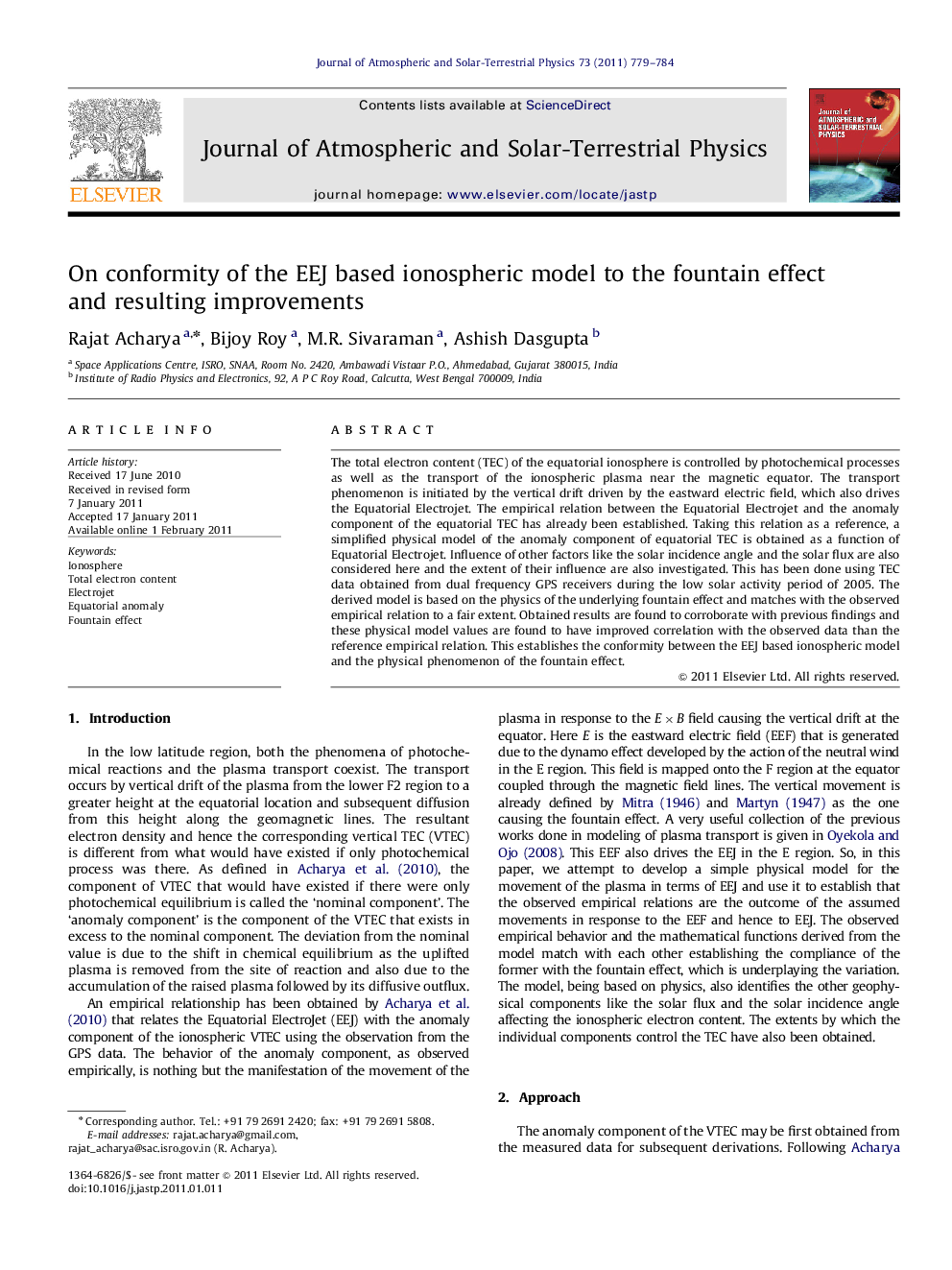 On conformity of the EEJ based ionospheric model to the fountain effect and resulting improvements