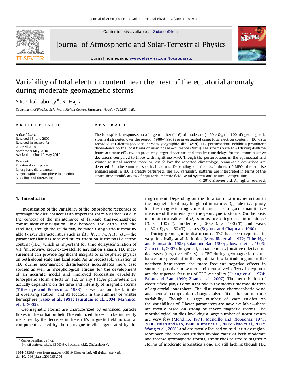 Variability of total electron content near the crest of the equatorial anomaly during moderate geomagnetic storms