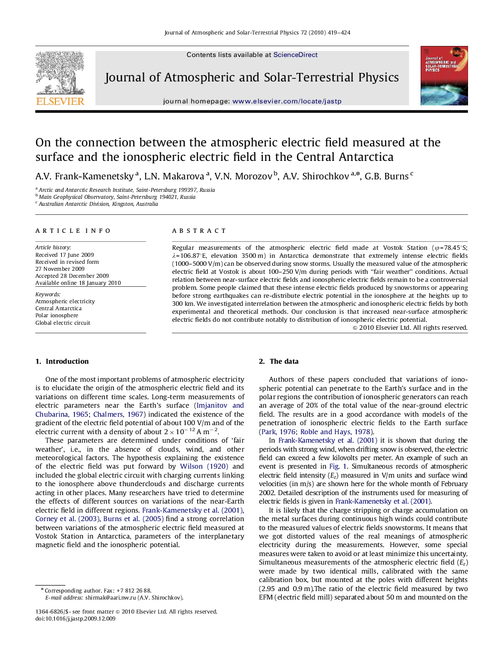 On the connection between the atmospheric electric field measured at the surface and the ionospheric electric field in the Central Antarctica