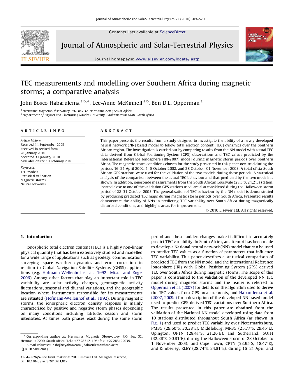 TEC measurements and modelling over Southern Africa during magnetic storms; a comparative analysis