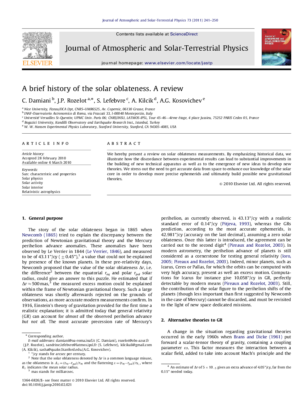 A brief history of the solar oblateness. A review