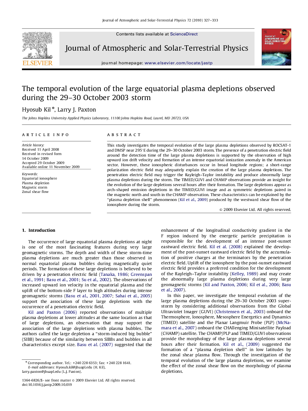 The temporal evolution of the large equatorial plasma depletions observed during the 29–30 October 2003 storm