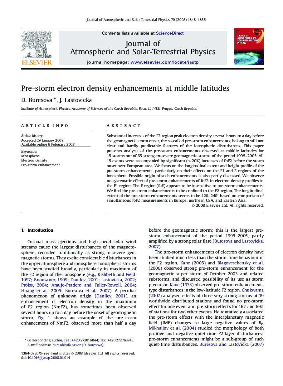 Pre-storm electron density enhancements at middle latitudes