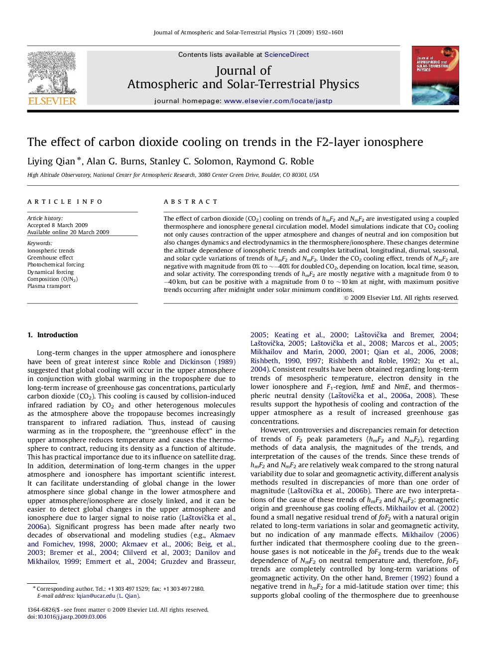 The effect of carbon dioxide cooling on trends in the F2-layer ionosphere