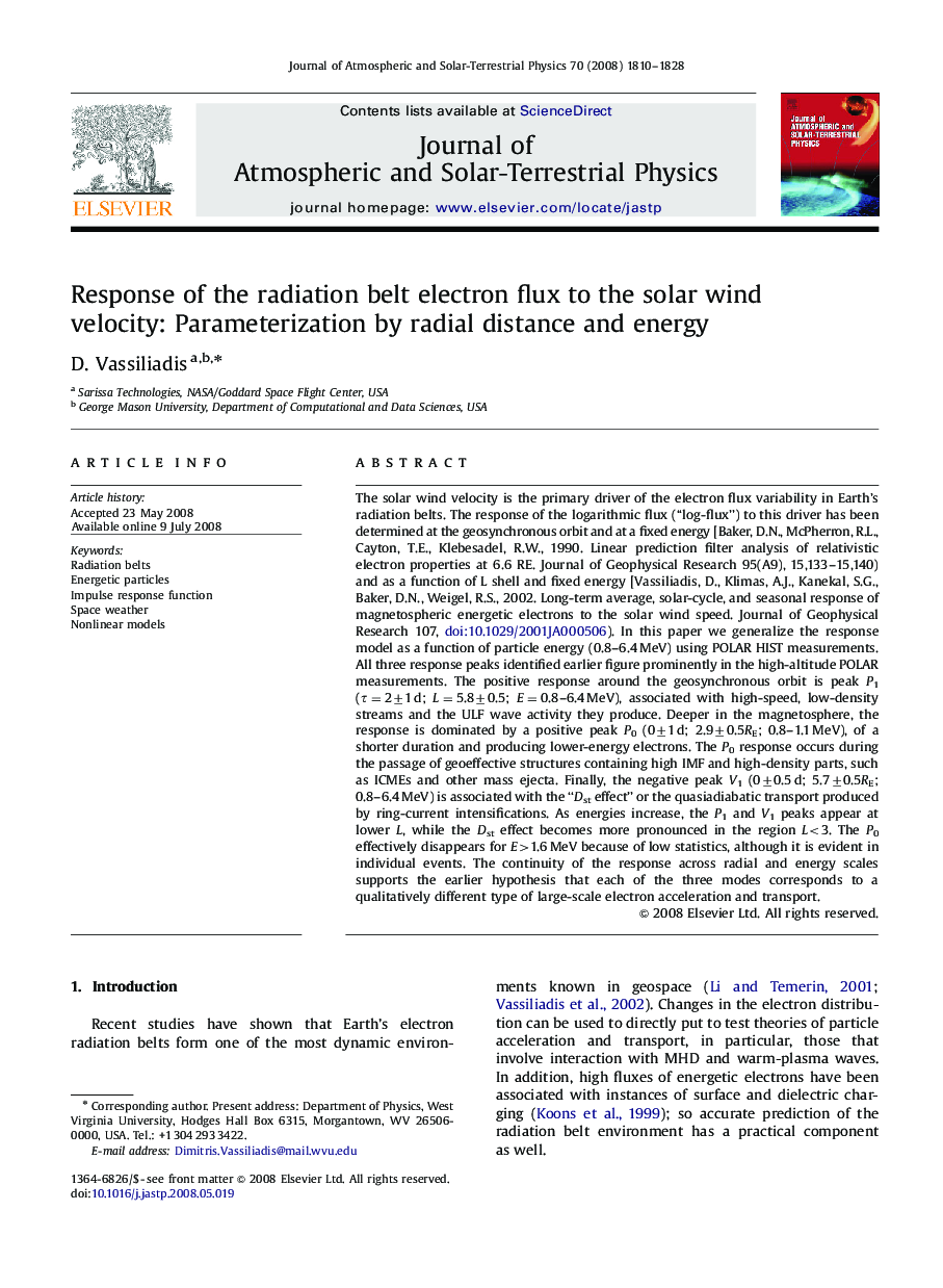 Response of the radiation belt electron flux to the solar wind velocity: Parameterization by radial distance and energy