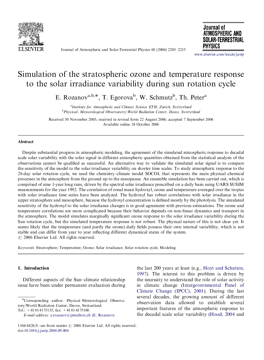 Simulation of the stratospheric ozone and temperature response to the solar irradiance variability during sun rotation cycle