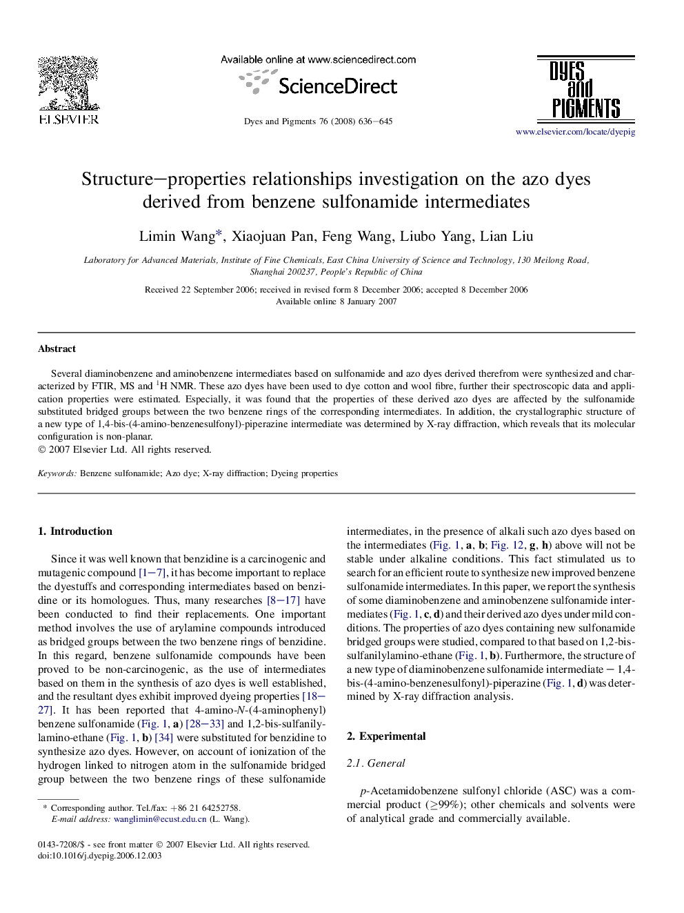 Structure–properties relationships investigation on the azo dyes derived from benzene sulfonamide intermediates