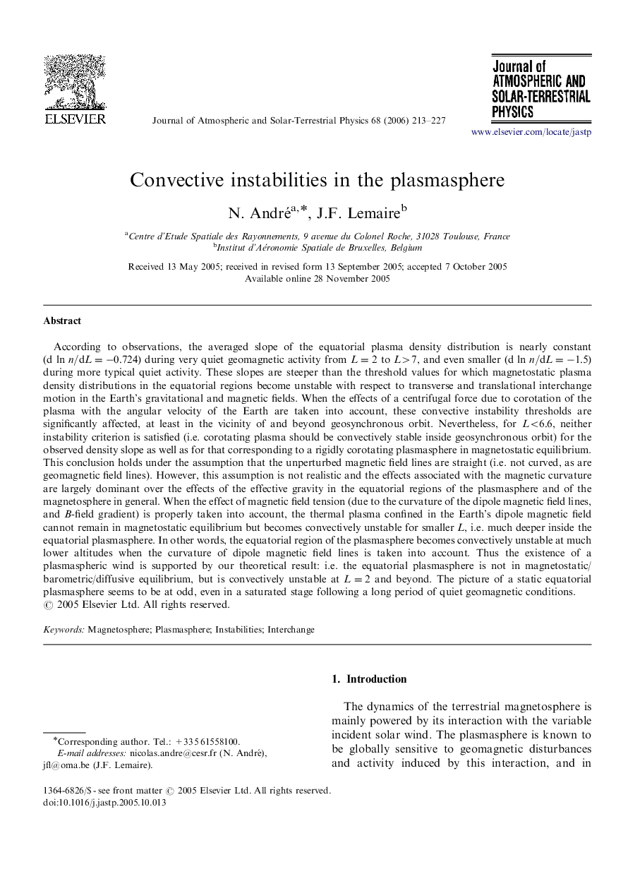 Convective instabilities in the plasmasphere