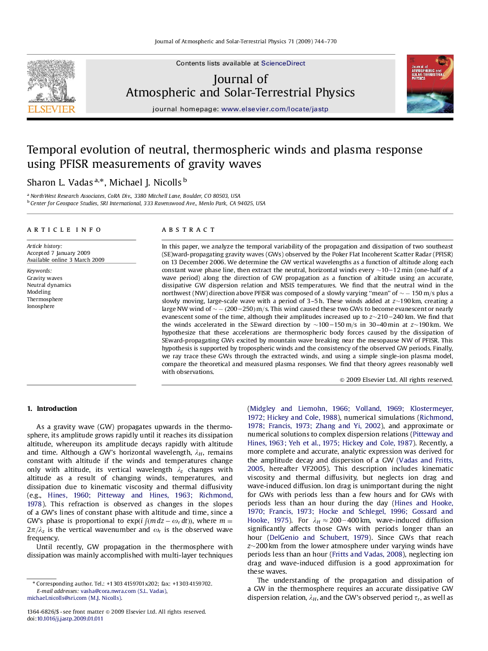 Temporal evolution of neutral, thermospheric winds and plasma response using PFISR measurements of gravity waves