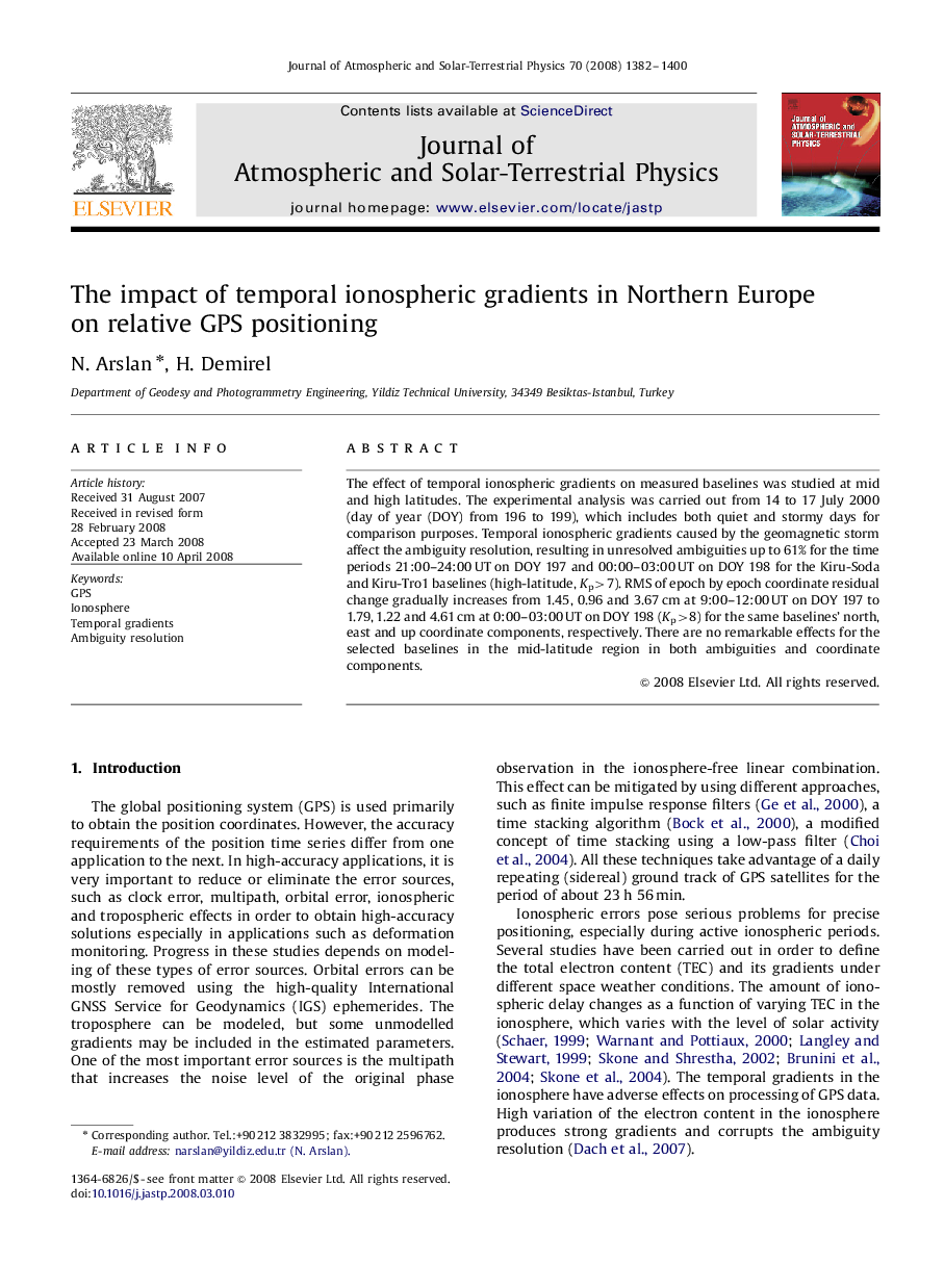 The impact of temporal ionospheric gradients in Northern Europe on relative GPS positioning